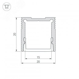 Профиль SL-SLIM20-H20-2000 ANOD (ARL, Алюминий)