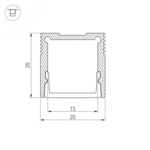 Профиль SL-SLIM20-H20-2000 ANOD (ARL, Алюминий)
