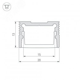 Профиль SL-SLIM20-H13-2000 ANOD (ARL, Алюминий)