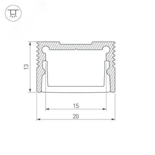 Профиль SL-SLIM20-H13-2000 ANOD (ARL, Алюминий)