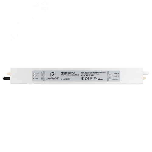 Блок питания ARPV-24060-SLIM-D (24V, 2.5A, 60W) (ARL, IP67 Металл, 3 года)