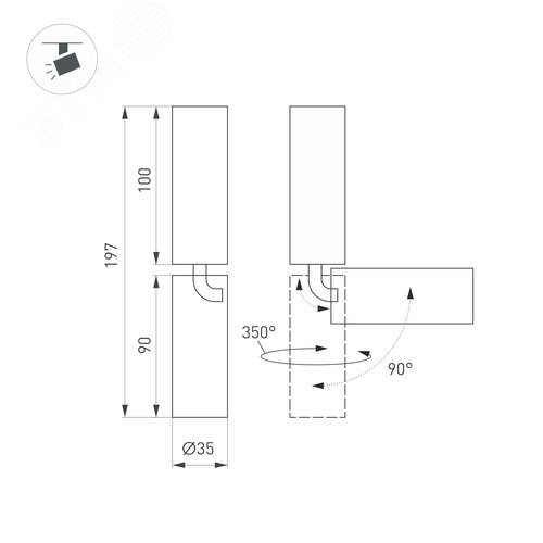 Блок питания ARV-DR60-24 (24V, 2.5A, 60W) (ARL, IP20 DIN-рейка)