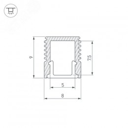 Профиль SL-MINI-8-2000 ANOD (ARL, Алюминий)
