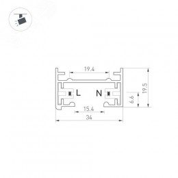 Блок питания ARV-DR15-24 (24V, 0.63A, 15W) (ARL, IP20 DIN-рейка)