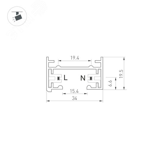 Блок питания ARV-DR15-24 (24V, 0.63A, 15W) (ARL, IP20 DIN-рейка)