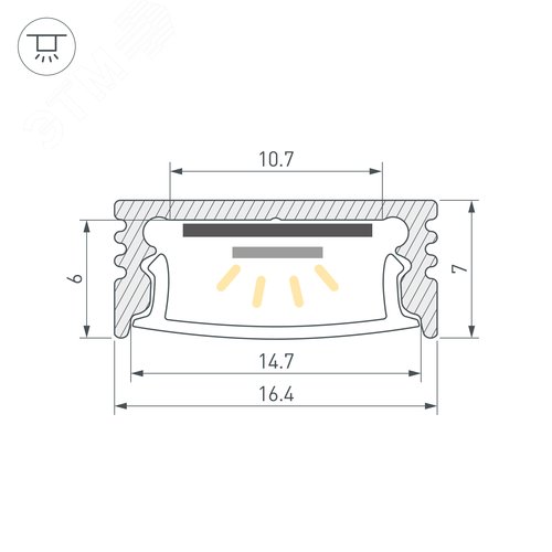 Профиль SL-SLIM-H7-2000 ANOD (ARL, Алюминий)