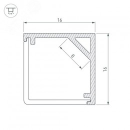 Профиль SL-KANT-H16-2000 ANOD (ARL, Алюминий)