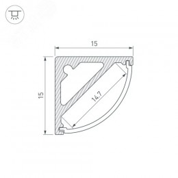 Профиль SL-KANT-H15-2000 ANOD (ARL, Алюминий)