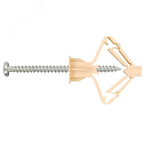 Дюбель для гипсокартона бабочка PLA 10х50 с шурупом (60шт)