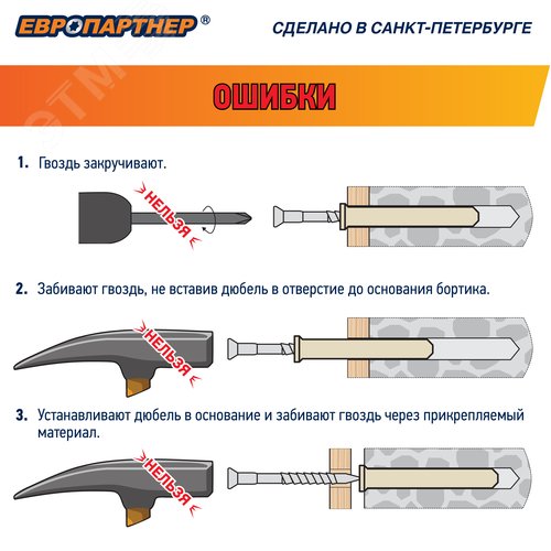 Дюбель-гвоздь с цилиндрической манжетой PDG LK 6x40 (150шт)