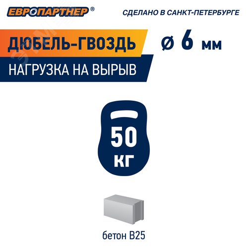 Дюбель-гвоздь с потайной манжетой PDG UK 6x40 (150шт)