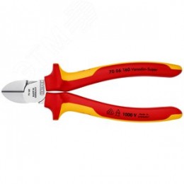 Бокорезы VDE 1000V резка - мягкая проволока 4мм проволока средней твердости 3мм твердая проволока 2мм L=160мм 62HRC диэлкектрические хромированные двухкомпонентные рукоятки