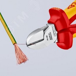 Бокорезы VDE 1000V резка - мягкая проволока 4мм проволока средней твердости 3мм твердая проволока 2мм L=160мм 62HRC диэлкектрические хромированные двухкомпонентные рукоятки