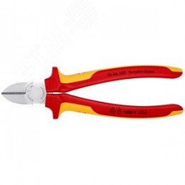 Бокорезы VDE 1000V резка - мягкая проволока 4мм проволока средней твердости 3мм твердая проволока 25мм L=180мм 62HRC диэлкектрические хромированные двухкомпонентные рукоятки