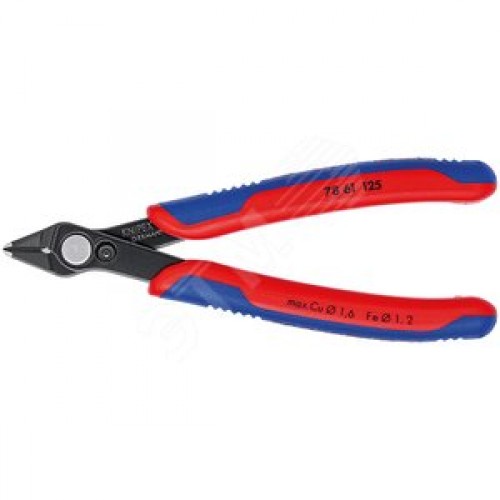 Бокорезы прецизионные ElecTronic Super KNips для тонких работ резка - мягкая проволока 02-16мм проволока средней твердости 12мм L=125мм высокочастотная закалка режущих кромок до 64HRC двухкомпонентные рукоятки черные