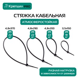 Стяжка кабельная PRO 3.5х150 нейлоновая черная (100 шт.)
