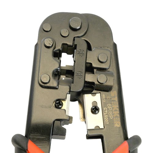 Кримпер для обжима RJ разъемов (RJ-45, RJ-12, RJ-11) черный/красный