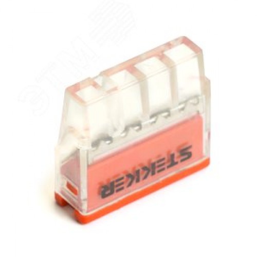 Клемма монтажная 4-проводная для 1-жильного проводника,