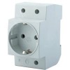 Розетка на DIN-рейку 1-местная c/з, серый