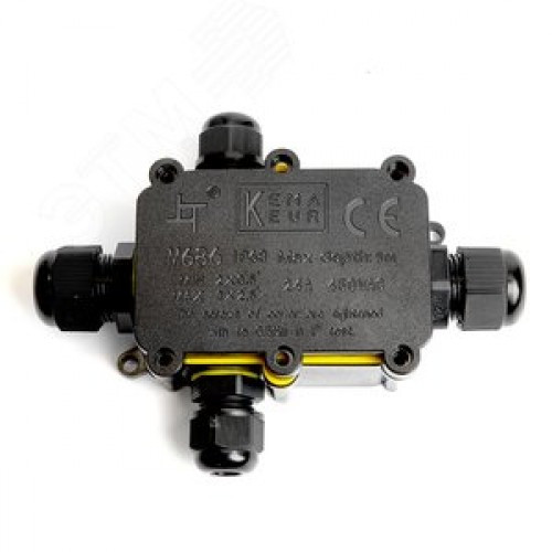 Коробка распределительная водонепроницаемая 4 выхода, с клеммой в комплекте,