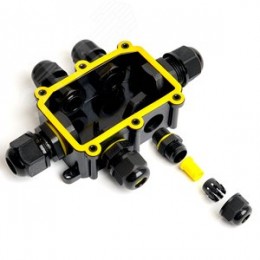 Коробка распределительная водонепроницаемая 6 выходов, с клеммой в комплекте,