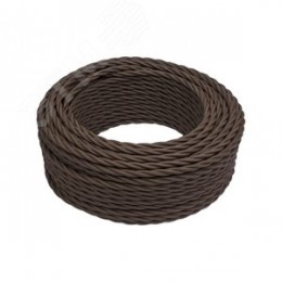 Ретро провод 2х1,5 Коричневый (матовый) 150м