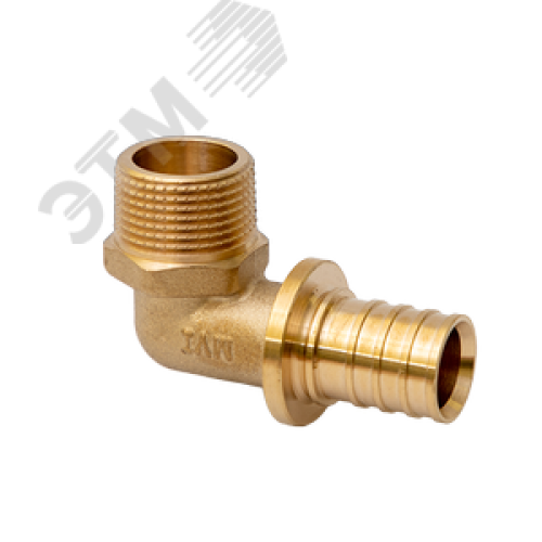 Угольник 25х1'НР переходной с наружной резьбой, аксиальный, латунь