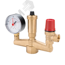 Группа безопасности котла 1' с манометром предохранительным клапаном и автоматическим воздухоотводчиком