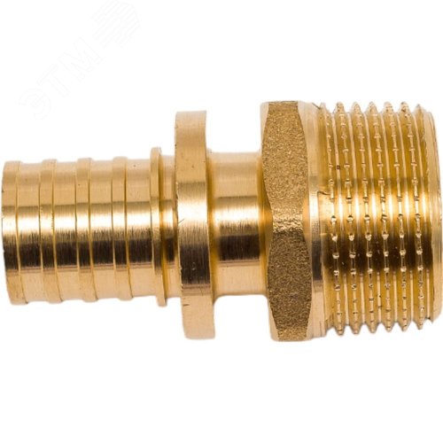 Переходник 25х1'НР с наружной резьбой, аксиальный, латунь