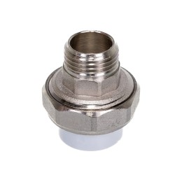 Муфта разъемная 25x1/2' НР полипропиленовая PPR американка, белая