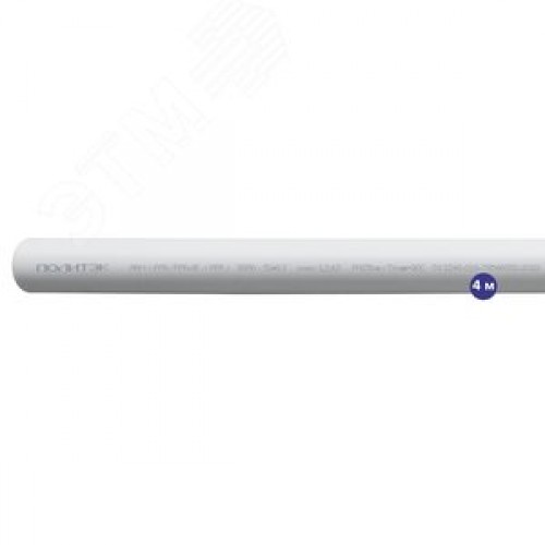 Труба полипропиленовая 63x10.5 SDR 6 PN 25 PPR армированная стекловолокном белая, хлыст 4м