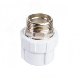 Муфта комбинированная 40x1 1/4' НР под ключ полипропиленовая PPR белая