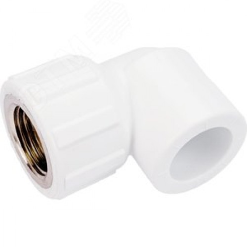 Угольник комбинированный 20x3/4' ВР переходной, полипропиленовый PPR, белый