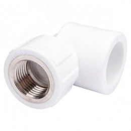 Угольник комбинированный 25x3/4' ВР переходной, полипропиленовый PPR, белый