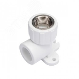 Водорозетка 25х1/2' ВР комбинированная, полипропиленовая PPR белая с креплением