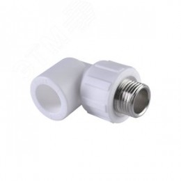 Угольник комбинированный 32x1' НР переходной, полипропиленовый PPR, белый