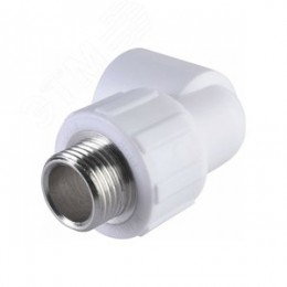 Угольник комбинированный 32x1' НР переходной, полипропиленовый PPR, белый