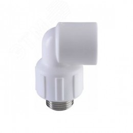 Угольник комбинированный 32x1' НР переходной, полипропиленовый PPR, белый