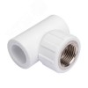 Тройник комбинированный 20x1/2' ВР полипропиленовый PPR белый