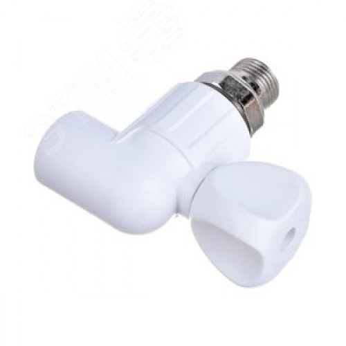 Кран для радиатора угловой 20х1/2' полипропиленовый PPR белый