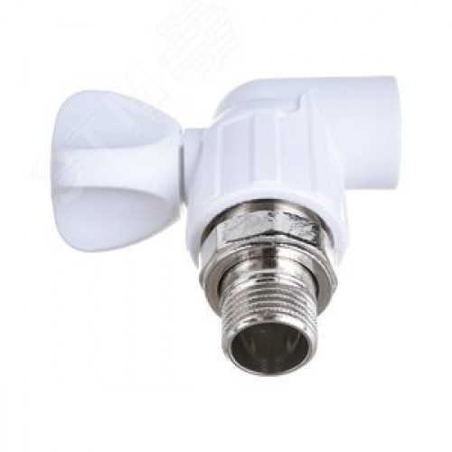 Кран для радиатора угловой 20х1/2' полипропиленовый PPR белый