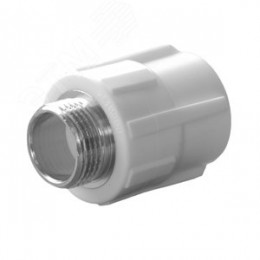 Муфта комбинированная 25x1/2' НР, полипропиленовая PPR белая