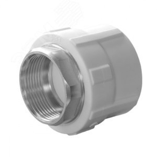 Муфта комбинированная 40x1 1/4' ВР под ключ полипропиленовая PPR белая