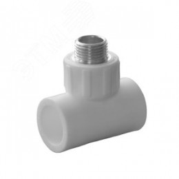 Тройник комбинированный 25x3/4' НР полипропиленовый PPR белый