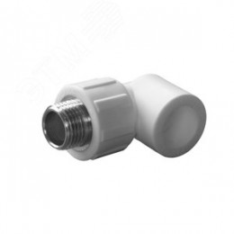 Угольник комбинированный 32x1' НР переходной, полипропиленовый PPR, белый