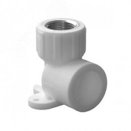 Водорозетка 25х1/2' ВР комбинированная, полипропиленовая PPR белая с креплением