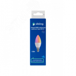 Умная RGB лампа, Е14, 5 Вт, свеча