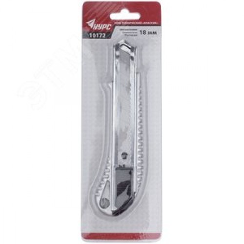 Нож технический ''Классик'' 18 мм, усиленнный, метал. корпус, резиновая вставка