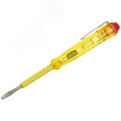Отвертка индикаторная, желтая ручка 100 - 500 В, 140 мм
