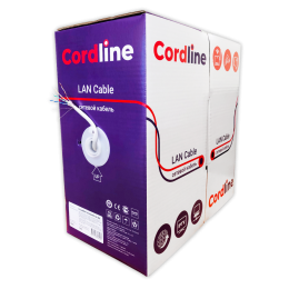 Кабель витая пара СORDLINE U/UTP 5e Сu 4х2х0.48 PVC IN MID серый 305м